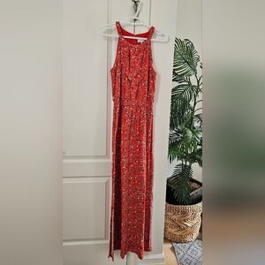 💝Elegant Red Floral Maxi Dress